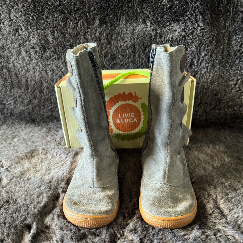 Livie & Luca Tiempo gray leather upper size 12 Toddler boots